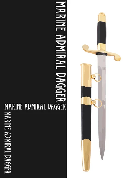 Marine Admiral Dagger Color Vector Illustration — Stock Vector