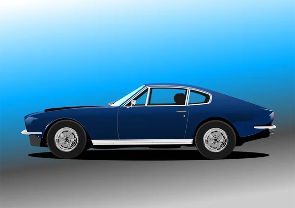 Синий Автомобиль Бело Голубом Фоне Векторная Иллюстрация — стоковый вектор