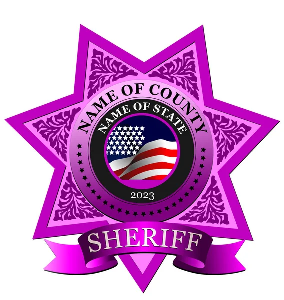 Sheriff Badge White Background Vector Illustration — ストックベクタ