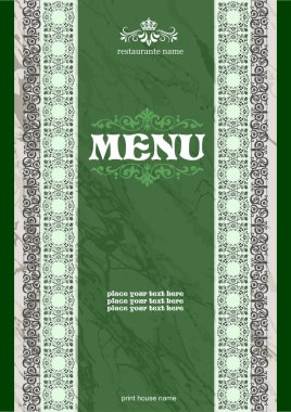 Restoran (cafe) menüsü. Doğu restoranı. Renkli resimleme