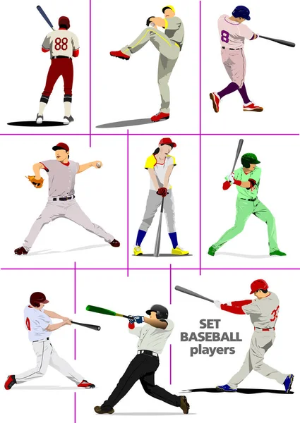 Baseball Játékosokból Áll Vector Illusztráció Tervezők Számára — Stock Vector