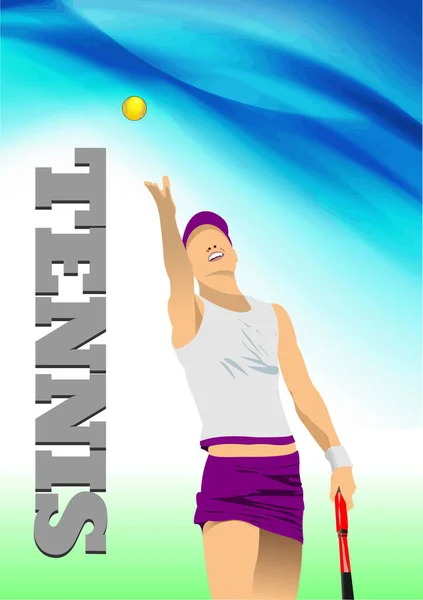 Tennisser Vector Illustratie Voor Ontwerpers — Stockvector