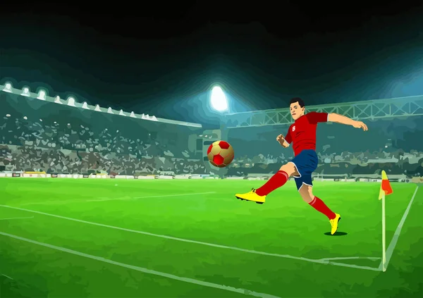 Soccer Player Field Vector Illustration — Stok Vektör