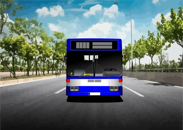 City Bus Road Coach Vector Illustration —  Vetores de Stock