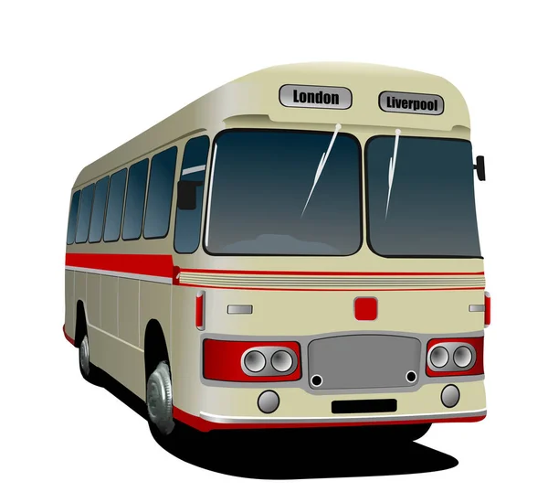 Rarity Yellow Tourist City Bus Color Vector Illustration — Vetor de Stock