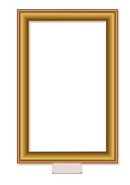 Old gold frame against white background; good for backgrounds or invitations, fliers, etc. 3d vector illustration