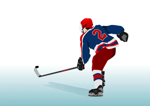 Eishockeyspieler Vektor Farbabbildung — Stockvektor