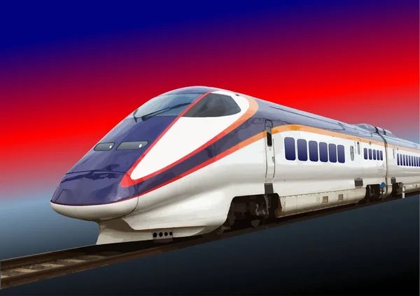 Modern Speed Bullet Train Fast Suburban Subway Metro Commuter Hovercraft — Stockvector