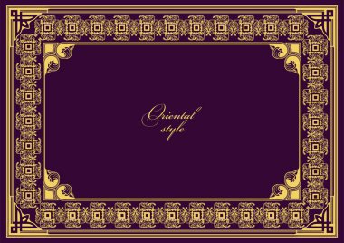 Koyu arkaplanda altın bir süs. Davetiye olarak kullanılabilir. Vektör illüstrasyonu