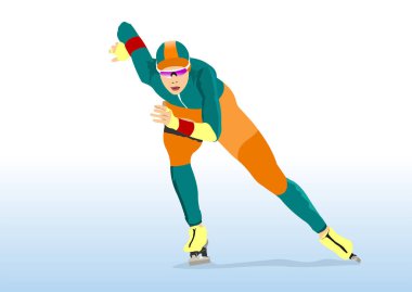 Hız pateni koşucusu. Vektör 3d illüstrasyon