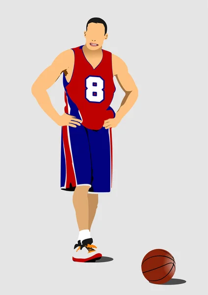 Siluetas Jugador Baloncesto Ilustración Vector Colores Para Diseñadores — Archivo Imágenes Vectoriales