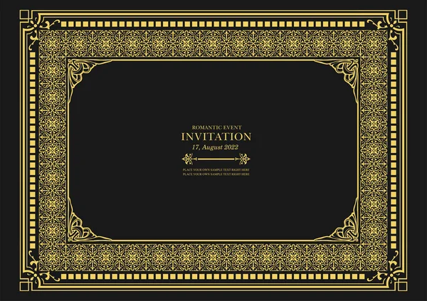Goldschmuck Auf Dunklem Hintergrund Kann Als Einladungskarte Verwendet Werden Vektorillustration — Stockvektor