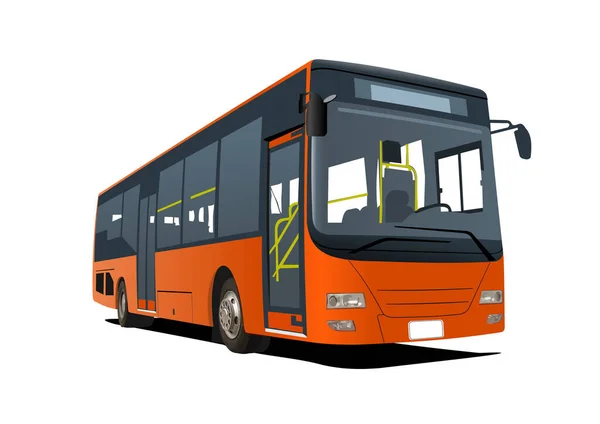オレンジシティバス コーチ ベクトル3Dイラスト — ストックベクタ