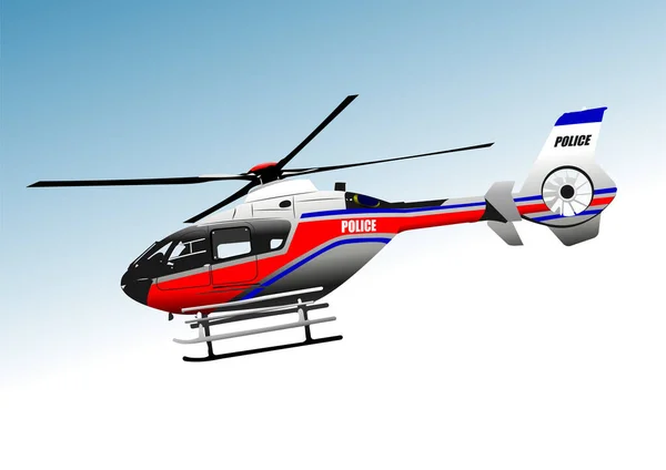 Politie Helikopter Vector Illustratie — Stockvector