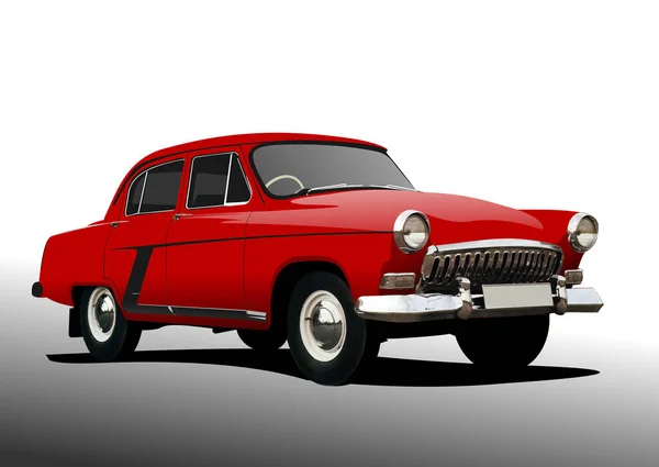 Carro Vermelho Sedan Estrada Ilustração Vetorial — Vetor de Stock