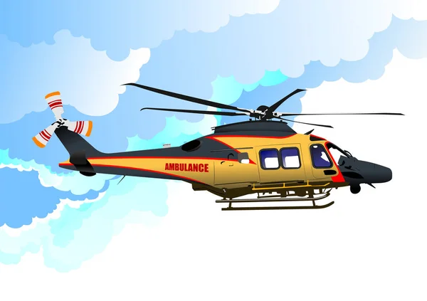 Ambulance Army Helicopter Vector Illustration — Stock Vector