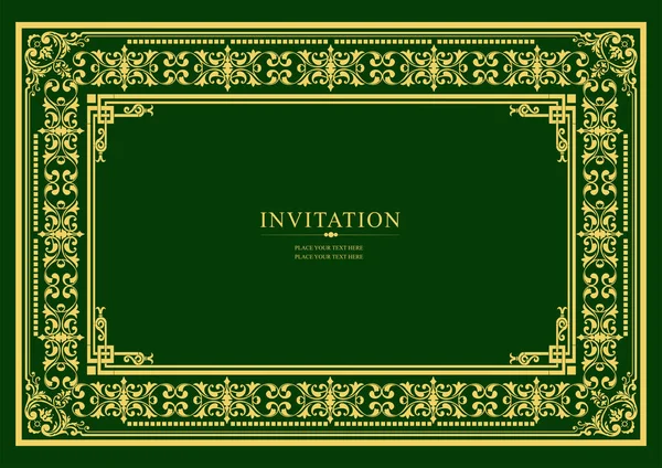 Gold Ornament Dark Background Can Used Invitation Card Vector Illustration — Stock Vector