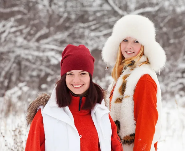 Meninas no inverno — Fotografia de Stock