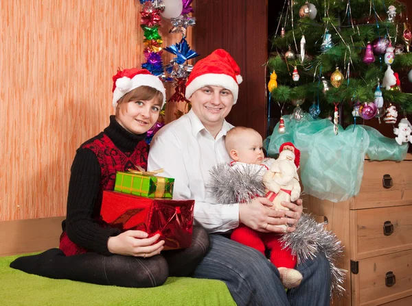 Retrato de Natal de Família — Fotografia de Stock