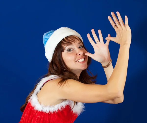 Felice ragazza in costume di Natale — Foto Stock