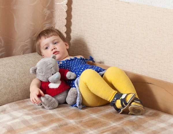 Baby girl with toy — Stock Photo, Image