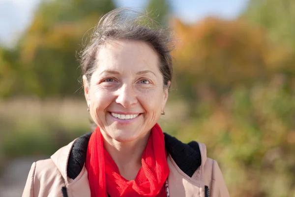 Outdoor portrait of mature woman — Stock Photo, Image