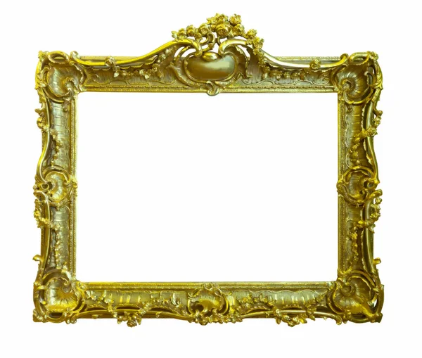 Marco de imagen de oro. Aislado sobre blanco — Foto de Stock