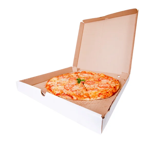 Pizza v krabici — Stock fotografie