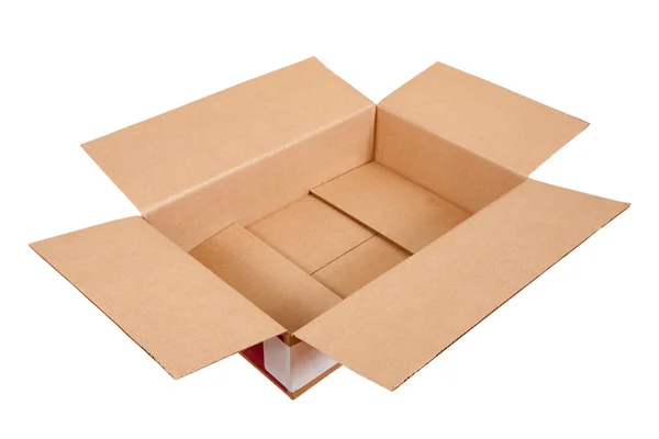 Картонная коробка на белом — стоковое фото