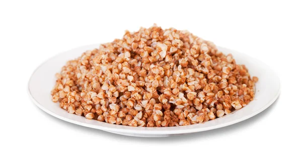 Buckwheat porridge in plate — Stock Photo, Image