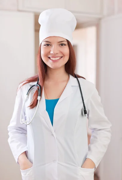 Friendly doctor in clinic interior Royalty Free Stock Images