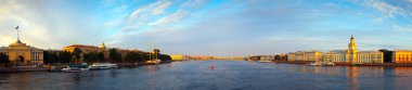 Neva river in morning. Saint Petersburg, Russia clipart