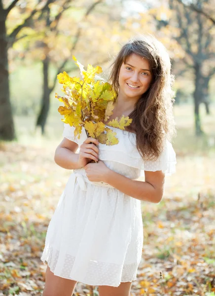 Outdoor portrait of long-haired girl — Stock Photo, Image