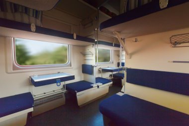 Interior of sleeper train clipart