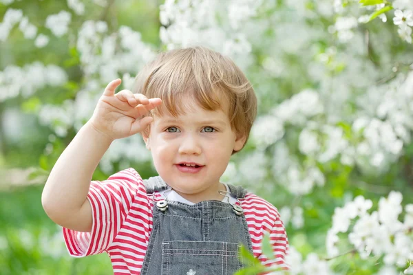 Toddler in spring — Stock Photo, Image