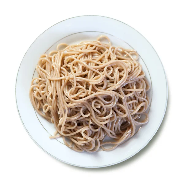 Kasza makaron spaghetti w tablicy — Zdjęcie stockowe