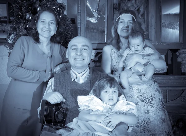 Retrato de Natal de família feliz — Fotografia de Stock