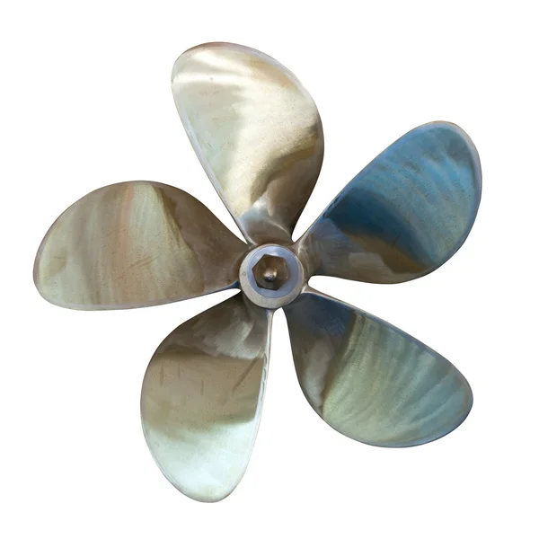 Five-bladed propeller. Isolated over white — Stock Photo, Image