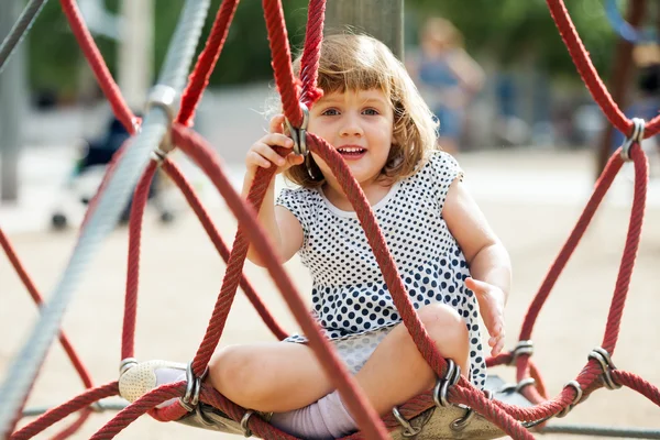 Child at ropes on playground — Stock Photo, Image