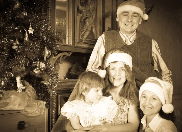 Vintage portrait of happy family — Stock Photo, Image