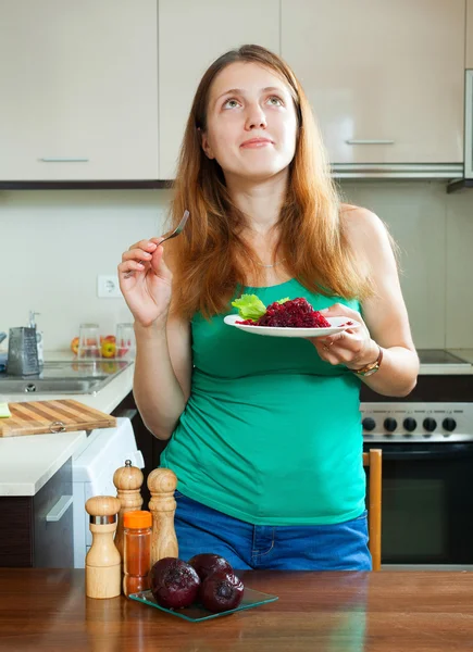 Mulher a comer — Fotografia de Stock