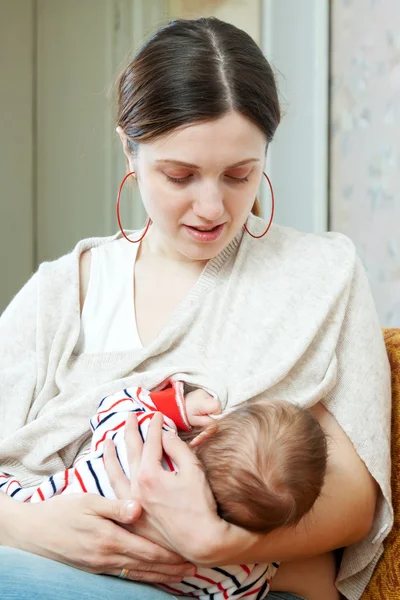 Nursing three-month baby — Stock Photo, Image