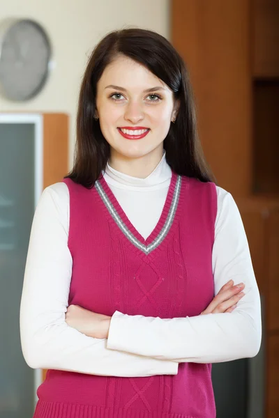 Femme à la maison ou au bureau — Photo