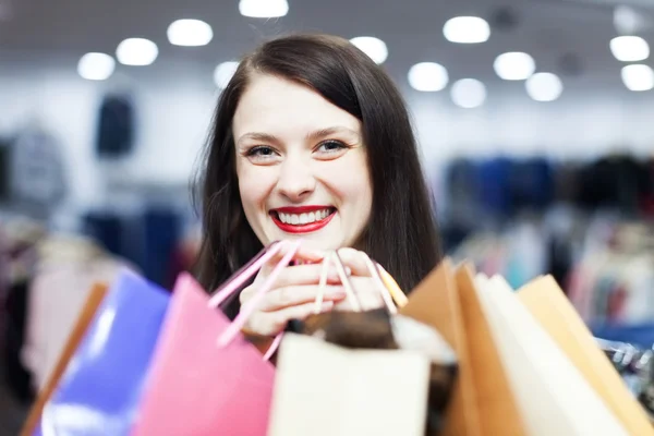 Menina no shopping — Fotografia de Stock