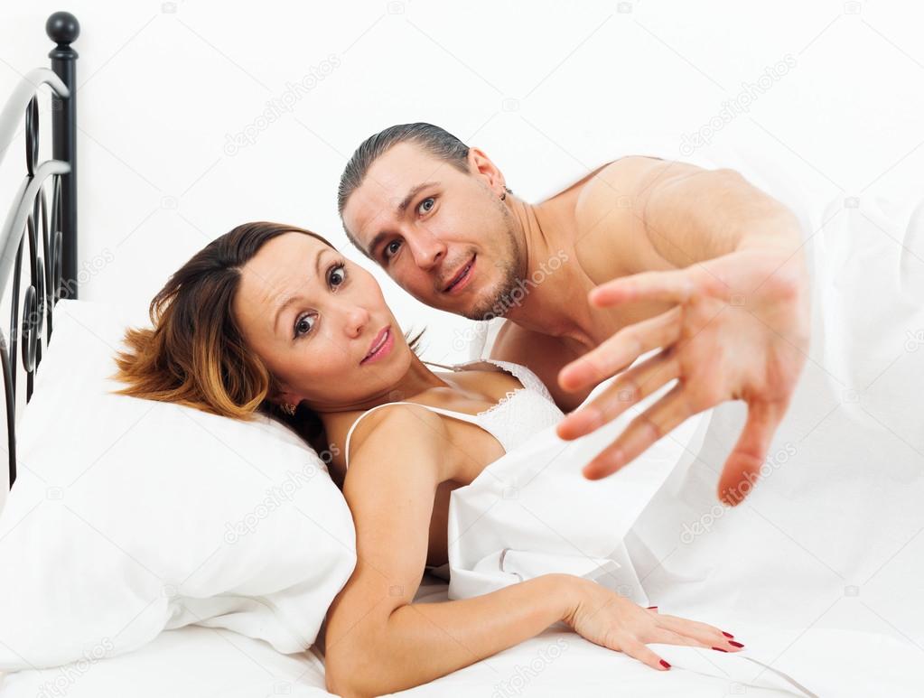 Frightened man and woman caught during sex Stock Photo by ©Jim_Filim 47100775 Adult Picture