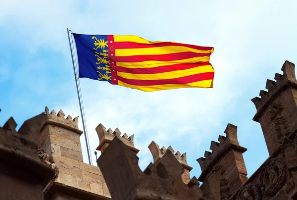 Bandera de Valencia en Lonja de la Seda — Foto de Stock