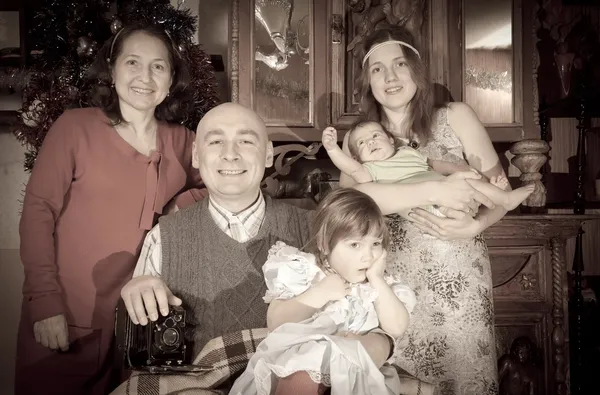 Christmas portrait of happy family — Stock Photo, Image