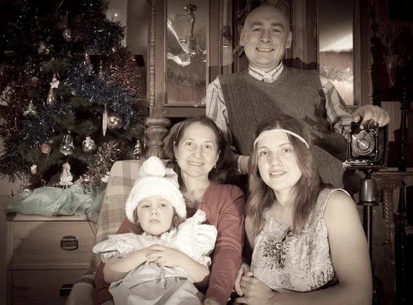 Foto retro del retrato de Navidad — Foto de Stock