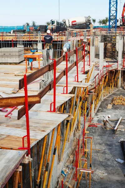 Close-up de construção de nova casa de concreto — Fotografia de Stock