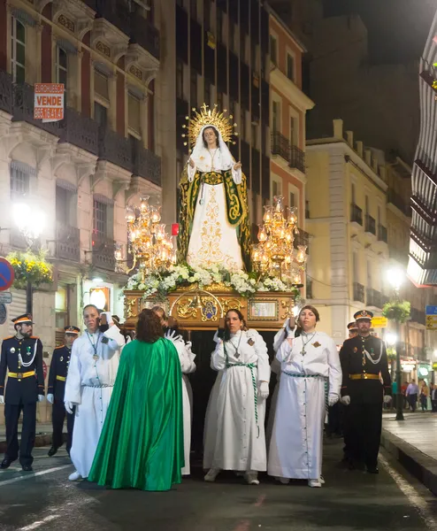Procesión vespertina Semana Santa de Alicante — Foto de Stock